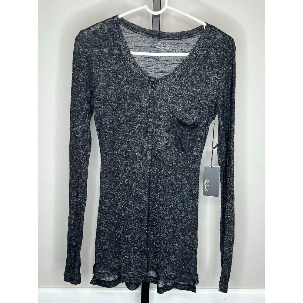 ☀️Rails Charcoal Henley Long Sleeve Top Lightweight NWT Small